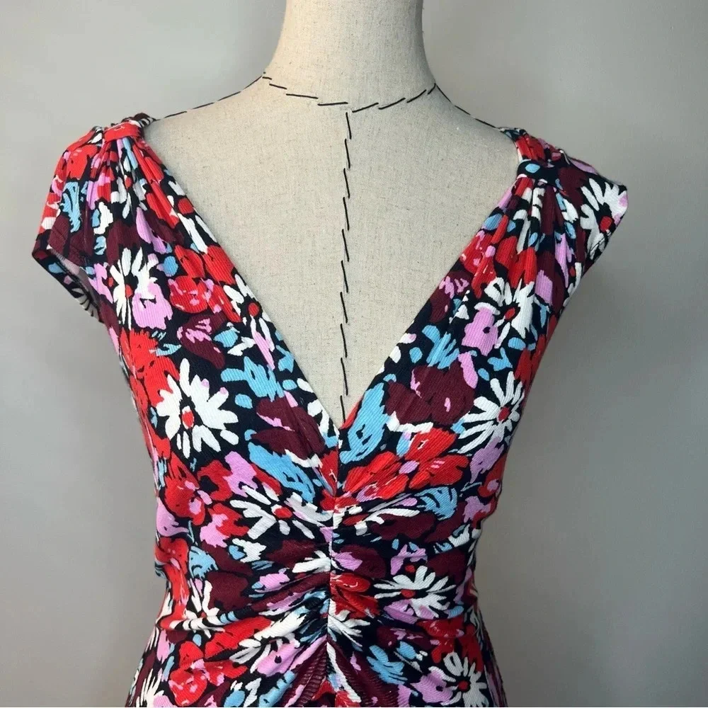 Free People floral y2k sweetheart neckline dress size small
